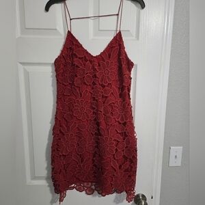 Sexy rust floral mini dress, Saylor sz L